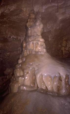 Erdmannshöhle (cave): Sintersäule im Wigwam (Drei König)