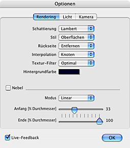 Geo3D Optionen: Rendering