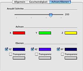 Geo3D Einstellungen: Panel Achsen/Ebenen