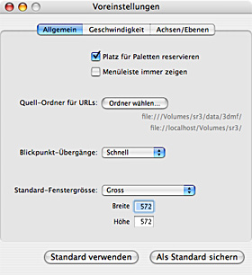 Geo3D Einstellungen: Panel Allgemein
