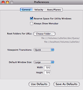 Geo3D Preferences: Panel General